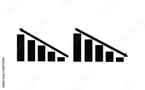 business graph on white background
