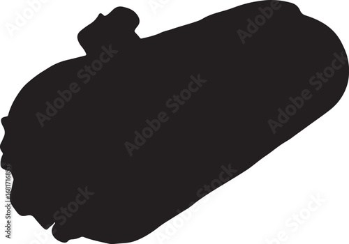 Stylized black and white illustration of a whole garlic clove with intricate details and minimalist design for food blogs and culinary websites
