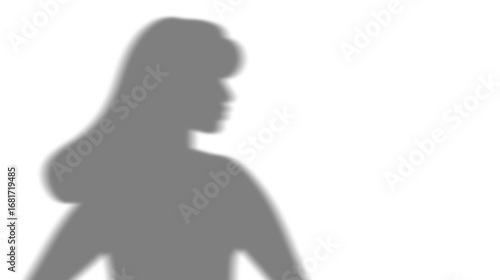 transparent overlay of head to shoulders shadow of a woman