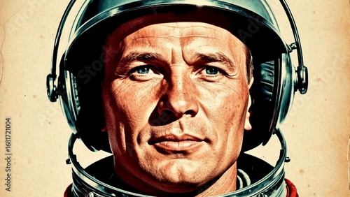 cosmonaut, helmet, cosmonaut wearing a helmet, close-up of an astronaut