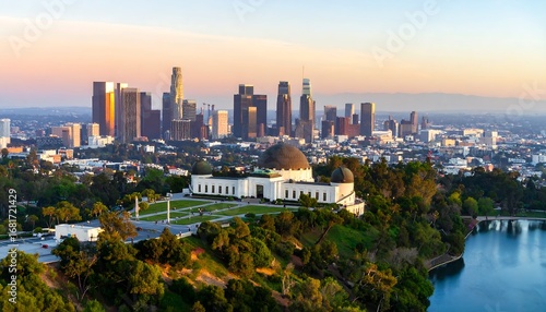 Panoramic cityscape at sunrise (1)