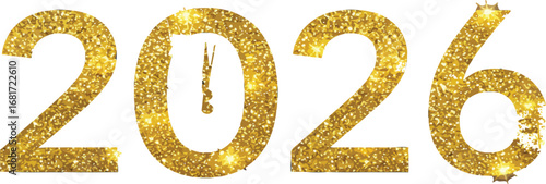 Golden glitter 2026 new year design