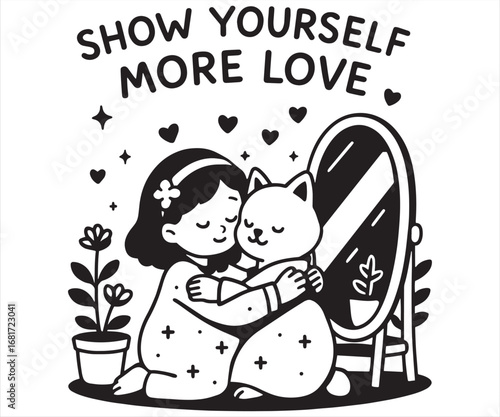 Self Love and Cat Hug