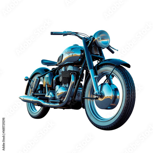 a classic transport vehicle motorcycle isolated on a white background