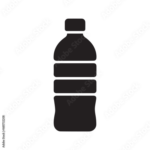 Water bottle silhouette black and white vector icon
