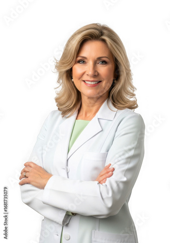 Female doctor isolated on transparent background
