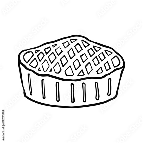 Thanksgiving Apple Pie Hand Drawn Cartoon Style