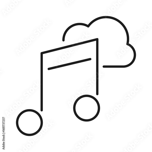 cloud music line vector icon