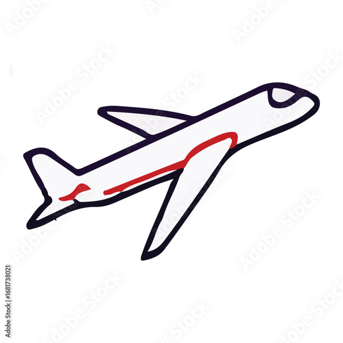 Vector illustration of an airplane model for travel and transportation
