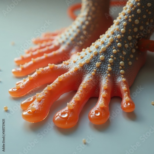Close up macro view of a gecko s sticky toe pads with amazing detail and texture