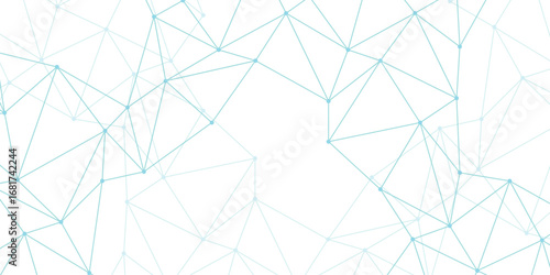 Technology presentation backdrop. Abstract connection background with lines and dots. Polygonal space and Wireframe background. Concept of Networking technology and futuristic style.