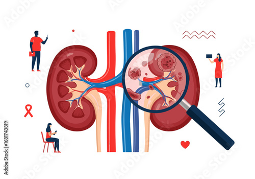 Understanding kidney health and diseases diagnosis of renal conditions through medical examination and scientific research discovering causes and treatments