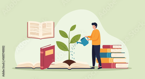 Cultivating Knowledge: A Young Man Nurturing Education and Personal Growth