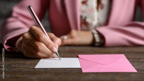 Person writing a letter