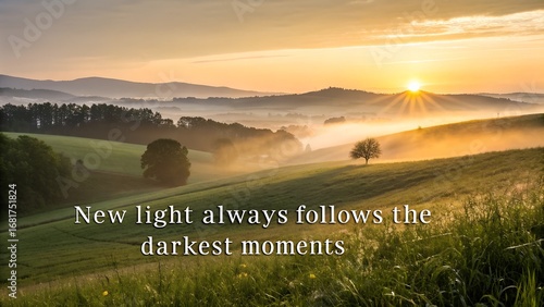Inspirational Quote Over a Beautiful Sunrise Landscape.