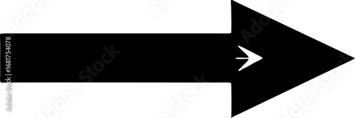Black Arrow Icon: Right Directional Pointer Graphic