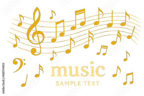 A minimalist vector design featuring abstract music notes for use as a music background