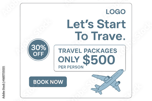 Web banner templates and social media posts for travel and tourism
