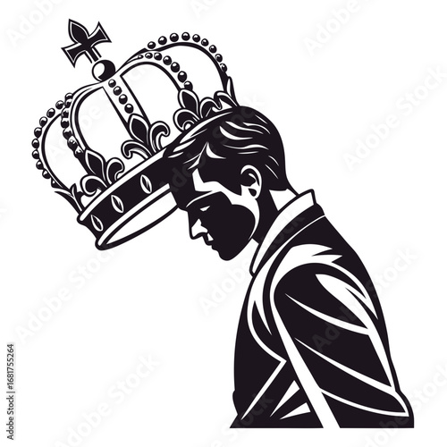 crown king silhouette vector