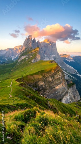 Alpine peaks at sunrise