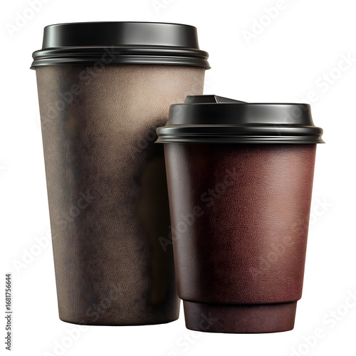Coffee Cups with Lids isolated on transparent background
