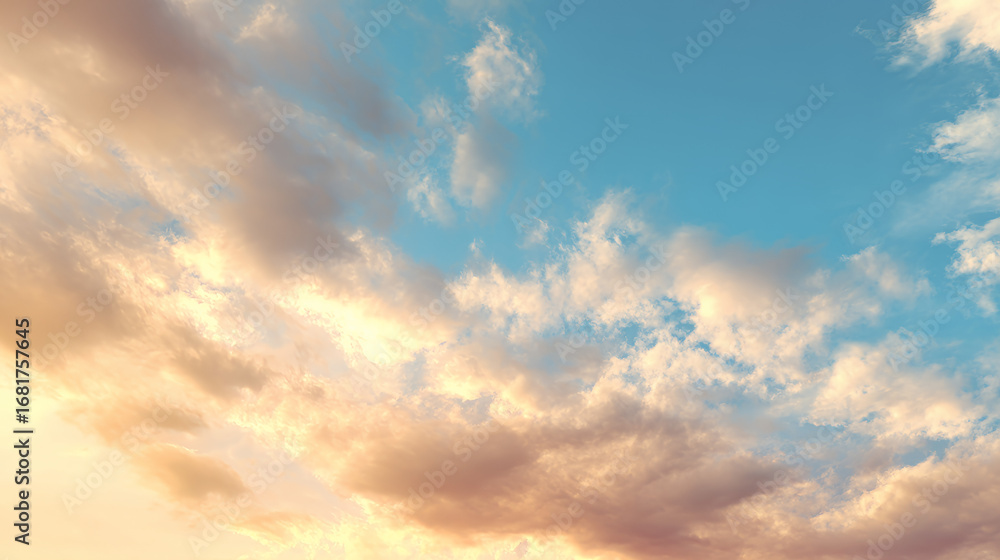 Fototapeta premium Warm Afternoon Sky with Soft Sunlight