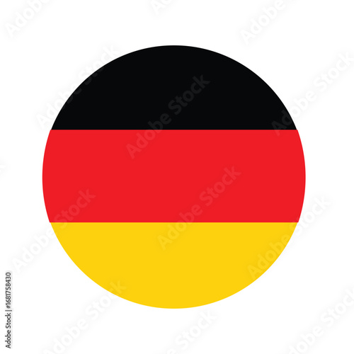 Germany flag circle icon vector in black, red, and yellow tricolor for national patriotic design Free Download Germany flag circle icon vector in black, red, and yellow tricolor for national patriotic design - GFXLoad