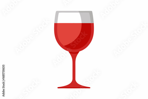 A simple illustration of a glass filled with red wine