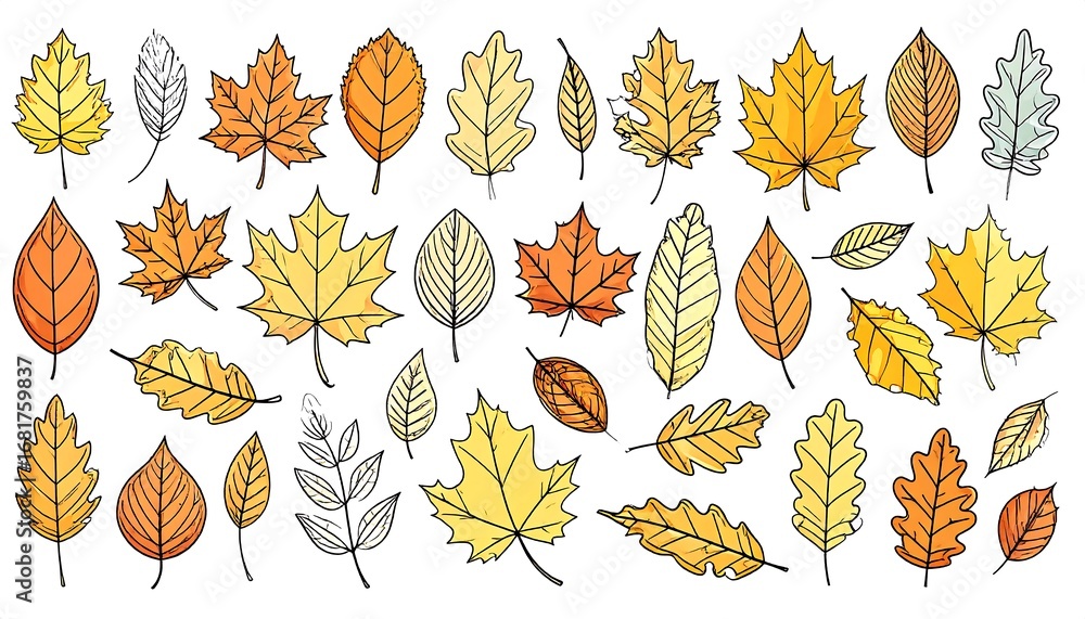 Obraz premium Autumn leaves collection