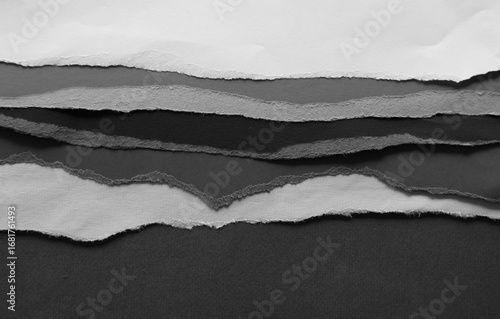 Torn edges of papers