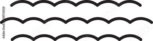 Line waves icons. Waves icon collection. Line style. Vector illustration.

