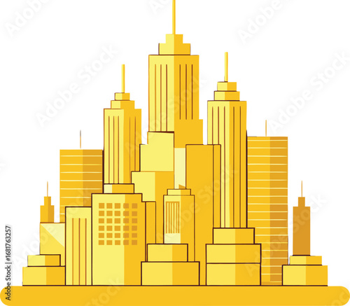 Miniature Cityscape Built Entirely from Geometric Shapes