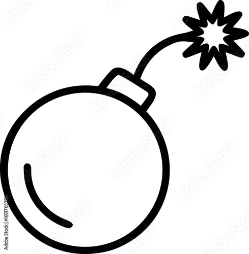 bomb line art vector illustration