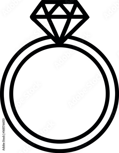 Diamond ring, jeweler vector icon
