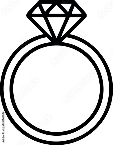 Diamond ring, jeweler vector icon