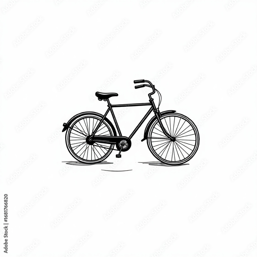Fototapeta premium Minimalist Bicycle Line Art Vector Illustration