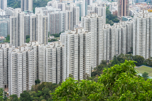 Fototapeta Skyscrapers of Hong Kong and Kowloon from Lion Rock Head