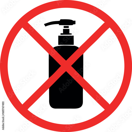 No Gel, Foam Or Liquid Soap. Dispenser Pump Plastic Bottle silhouette vector