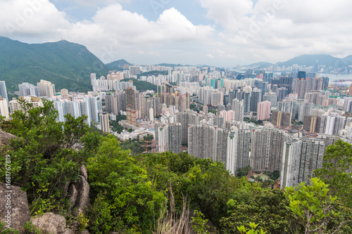Canvas Print View of Hong Kong and Kowloon from Lion Rock Head