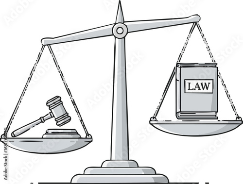 create need kinds of Simple legal scale illustration white background.