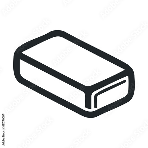 Simple drawing of a rectangular eraser for office or school use. Vector illustration