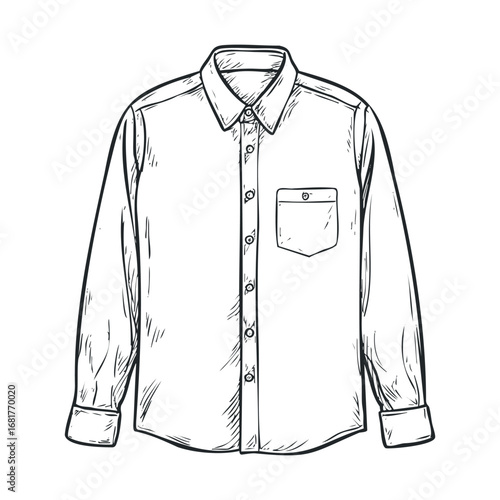 Casual long sleeve shirt design for fashion and apparel use. Vector illustration