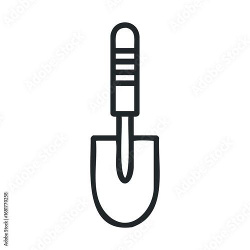 Gardening tool used for planting and cultivating soil in gardens. Vector illustration