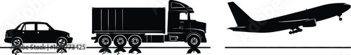 Transportation Silhouette Awards – Car, Truck, Airplane Comparison