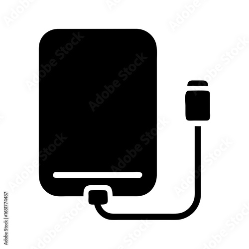 Portable power bank vector illustration for charging mobile devices and smartphones on the go design