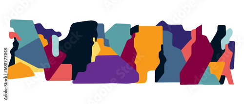 People of the future , virtual reality high technology abstract background , horizontal vector illustration