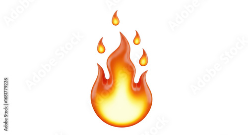Fire emoji isolated on transparent background