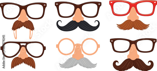 Buy funny disguise glasses with nose and mustache party accessories