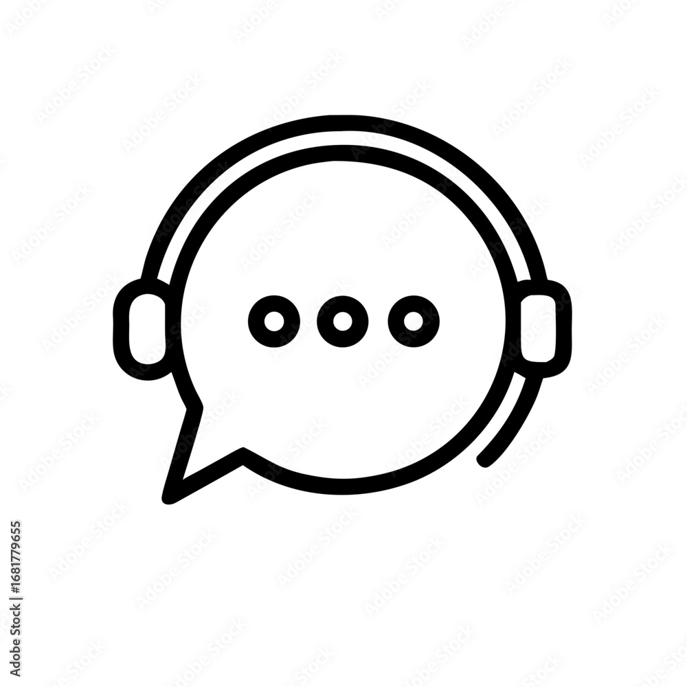 Fototapeta premium call center icon, containing Text Message. Chat message symbol, Chat speech bubble, Social media message icon for app or website vector illustration