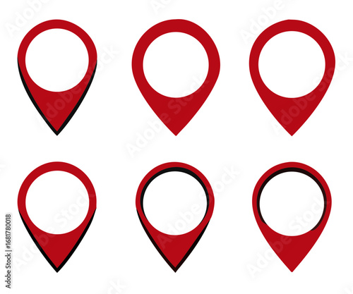 Location map pin icon set, Map pin markers, Location icon symbol, Global Positioning system sign, vector illustration